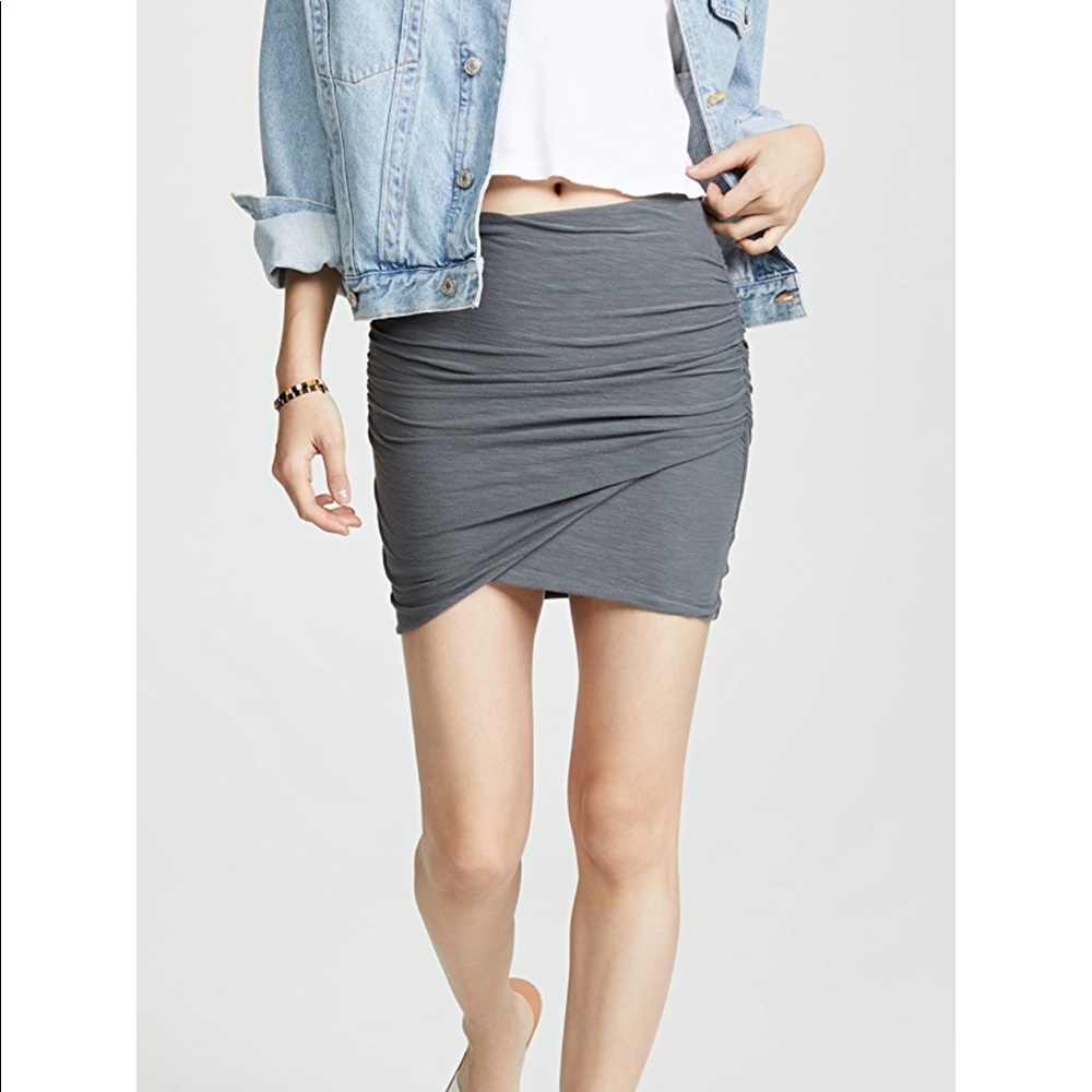 James Perse Wrap Miniskirt Ruched gray 2